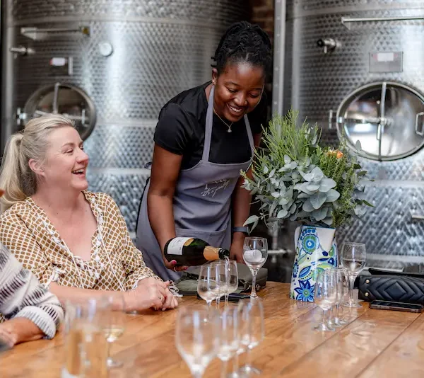 Sampling in the Kay & Monty Wine Cellar