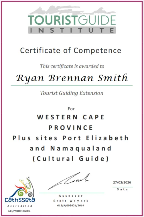 Our Story 2 Ryan Smith Tourist Guide Qualification Western Cape Province